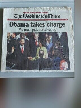 Obama Inauguration The Washington Times Newspaper Front Page - January 21, 2009